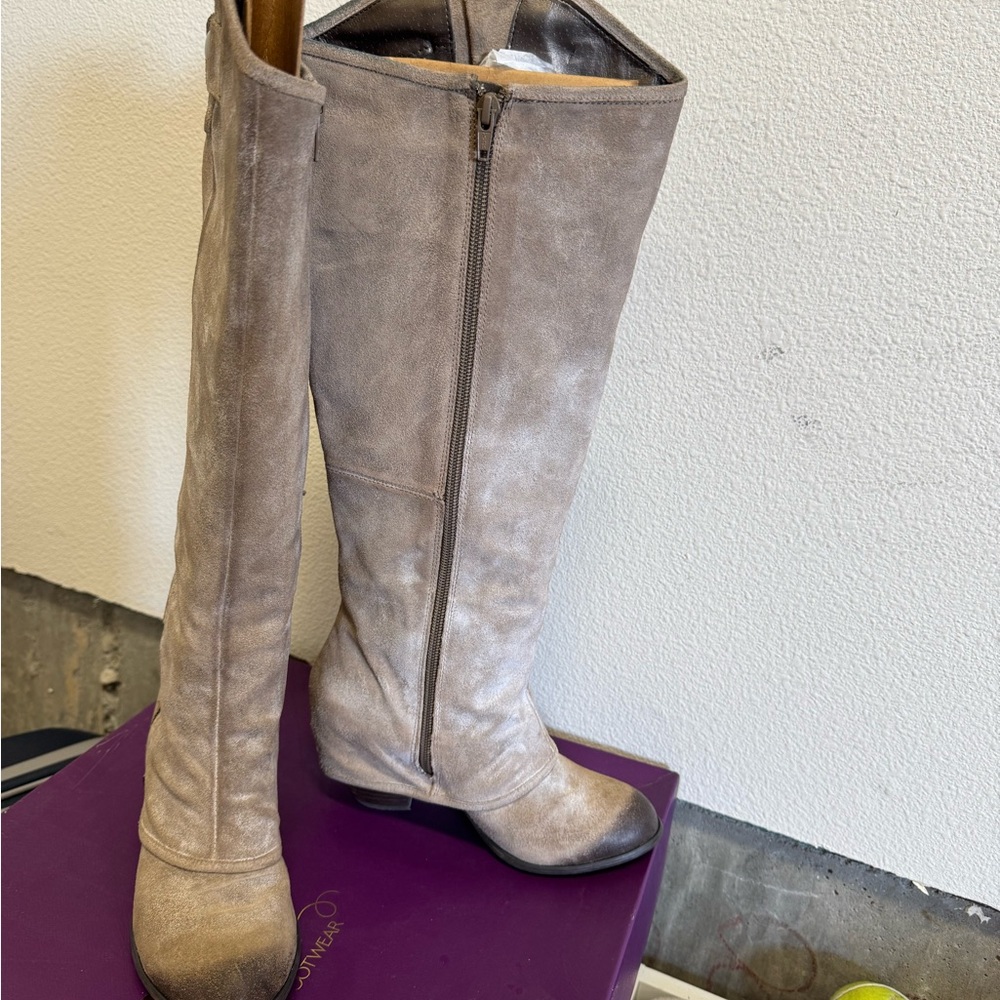 Fergie Over the Knee Boots in Taupe - Picture 2 of 6